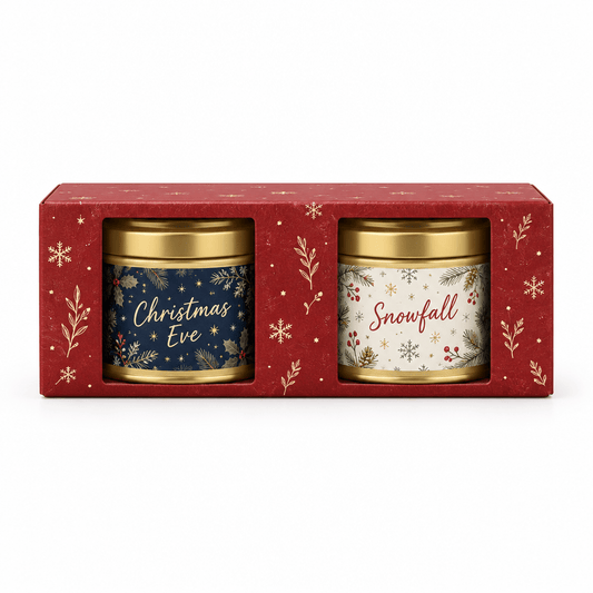 Lily-Flame Duo Mini Candle Gift Set – Christmas Eve & Snow Fall - Direct2Customer