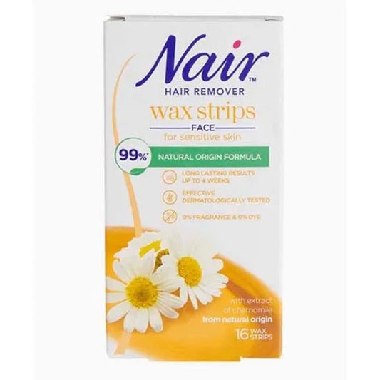 Nair Facial Wax Strips For Sensitive Skin 16 Wax Strips - Direct2Customer