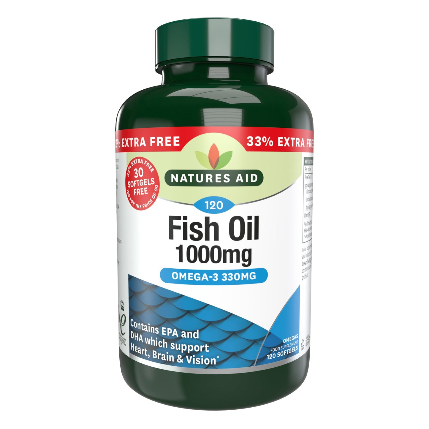 Nature's Aid Fish Oil 1000mg 120 Softgels - Direct2Customer