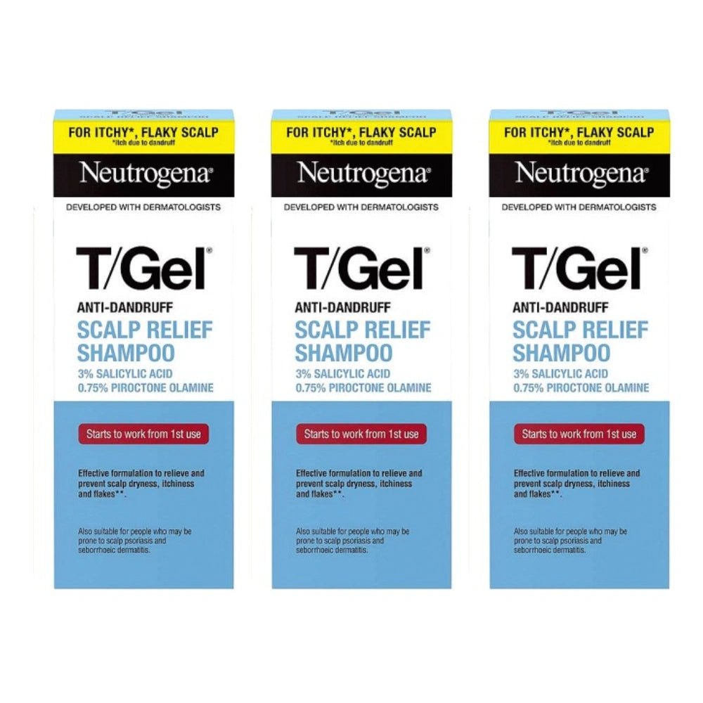 Neutrogena T-Gel Anti-Dandruff Scalp Shampoo 150ml - Pack of 3 - Direct2Customer