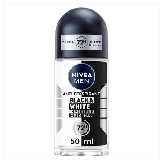NIVEA MEN Black & White Original Deodorant Roll-On 50ml - Direct2Customer