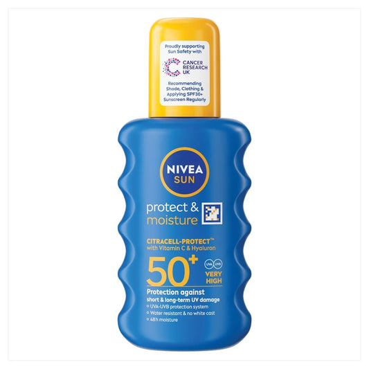 NIVEA SUN Protect & Moisture SPF 50+ Sun Lotion Spray 200ml - Direct2Customer