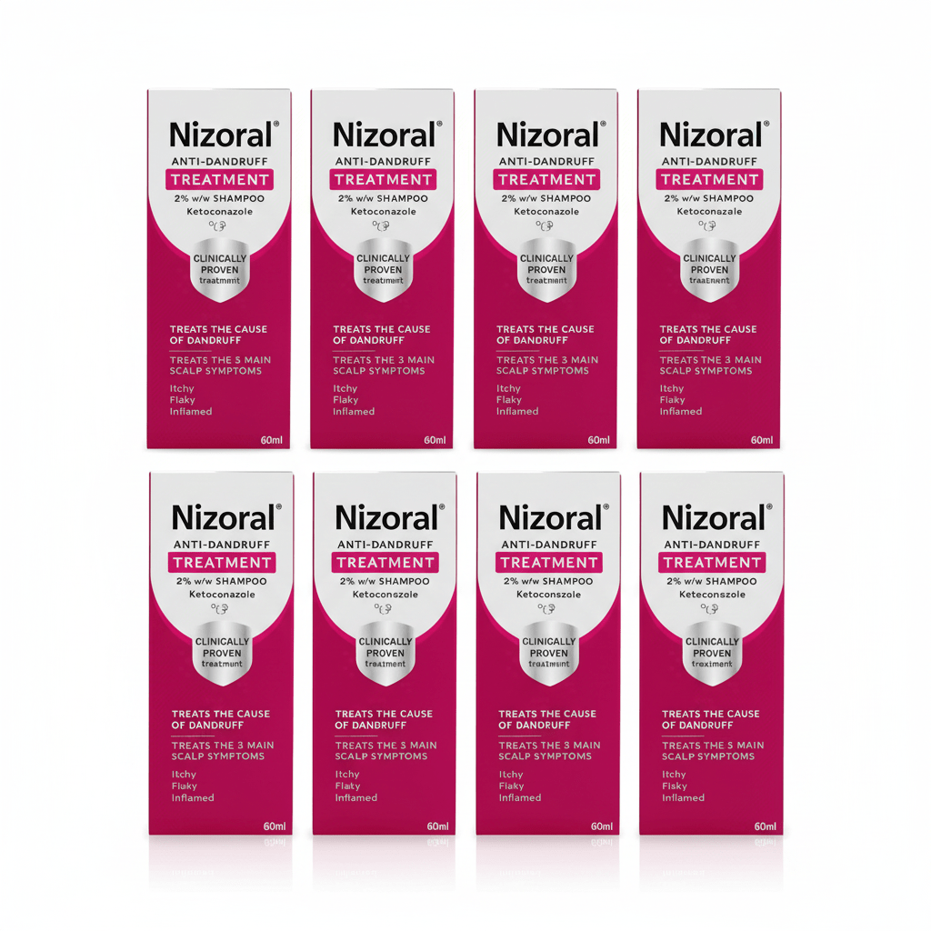Nizoral Anti-Dandruff Shampoo 60ml - 8 Pack - Direct2Customer