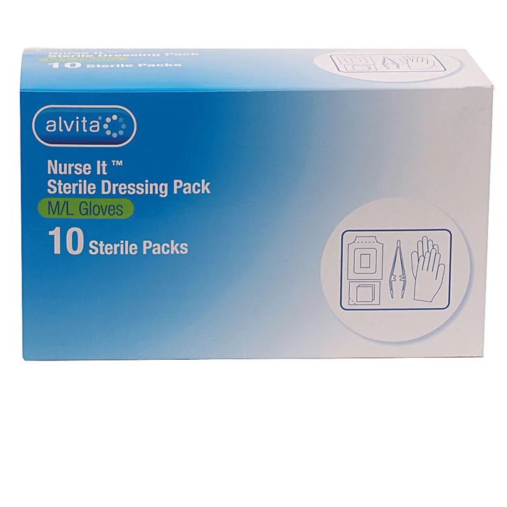 Nurse It Dressing Pack with M/L Gloves - Pack of 10 - Direct2Customer