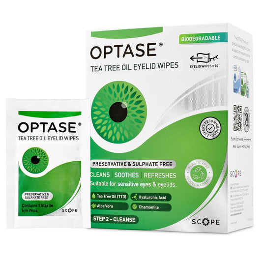 OPTASE Tea Tree Oil Eyelid Wipes 20