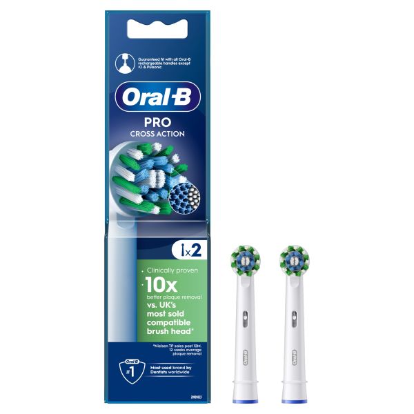 Oral-B Pro Cross Action Toothbrush Heads, 2 Counts - Direct2Customer
