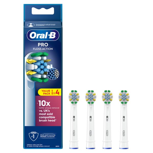 Oral-B Pro Floss Action Electric Toothbrush Heads, 4 Counts - Direct2Customer