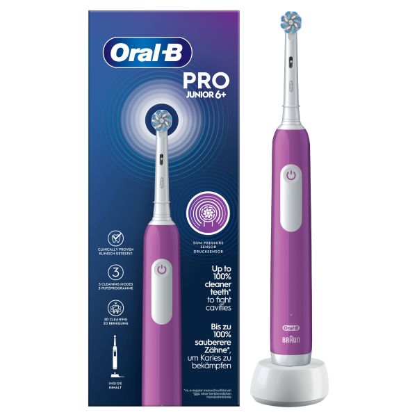 Oral-B Pro Junior Purple Electric Toothbrush, For Ages 6+ - Direct2Customer
