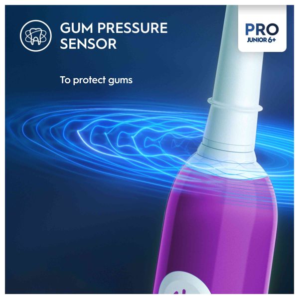 Oral-B Pro Junior Purple Electric Toothbrush, For Ages 6+ - Direct2Customer