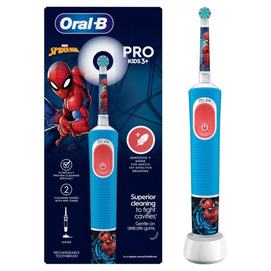 Oral-B Pro Kids Spider-Man Electric Toothbrush Designed by Braun - Direct2Customer