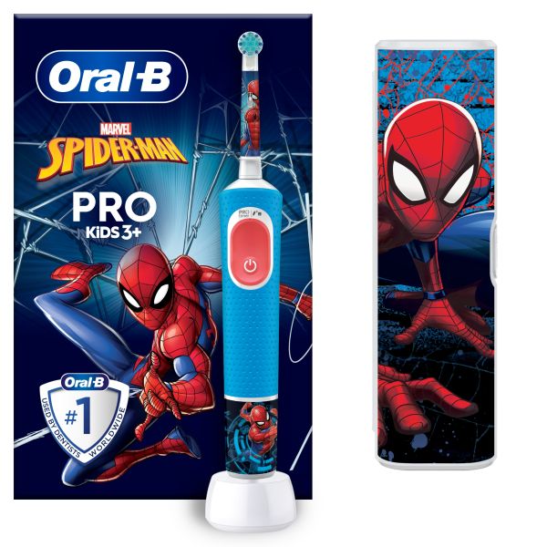 Oral-B Pro Kids Spider-Man Electric Toothbrush Gift Set Designed by Braun - Direct2Customer