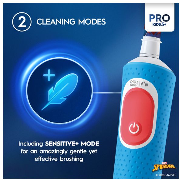 Oral-B Pro Kids Spider-Man Electric Toothbrush Gift Set Designed by Braun - Direct2Customer