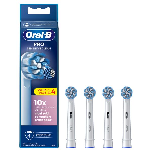 Oral-B Pro Sensitive Clean Toothbrush Heads, 4 Counts - Direct2Customer