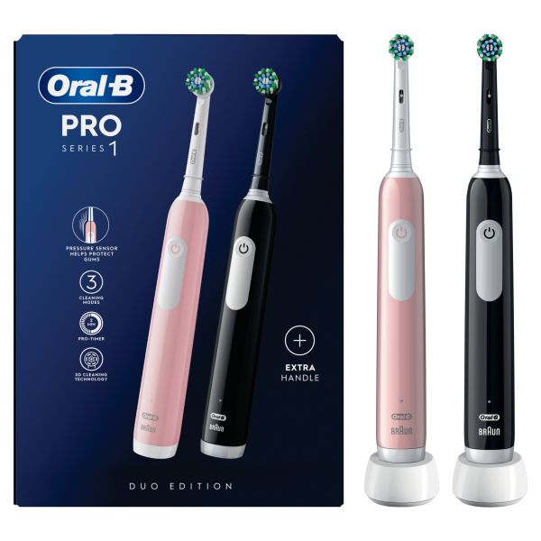 Oral-B Pro Series 1 Pink & Black Electric Toothbrushes, Designed by Braun - Direct2Customer