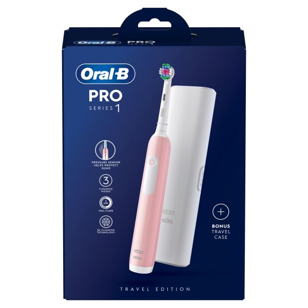 Oral-B Pro Series 1 Pink Electric Toothbrush with Travel Case - Direct2Customer