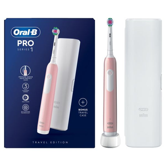Oral-B Pro Series 1 Pink Electric Toothbrush with Travel Case - Direct2Customer