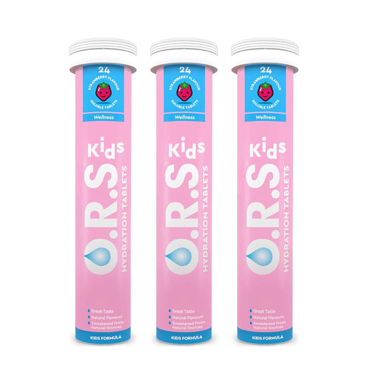 ORS Kids Strawberry Soluble Tablets 24 - Pack of 3