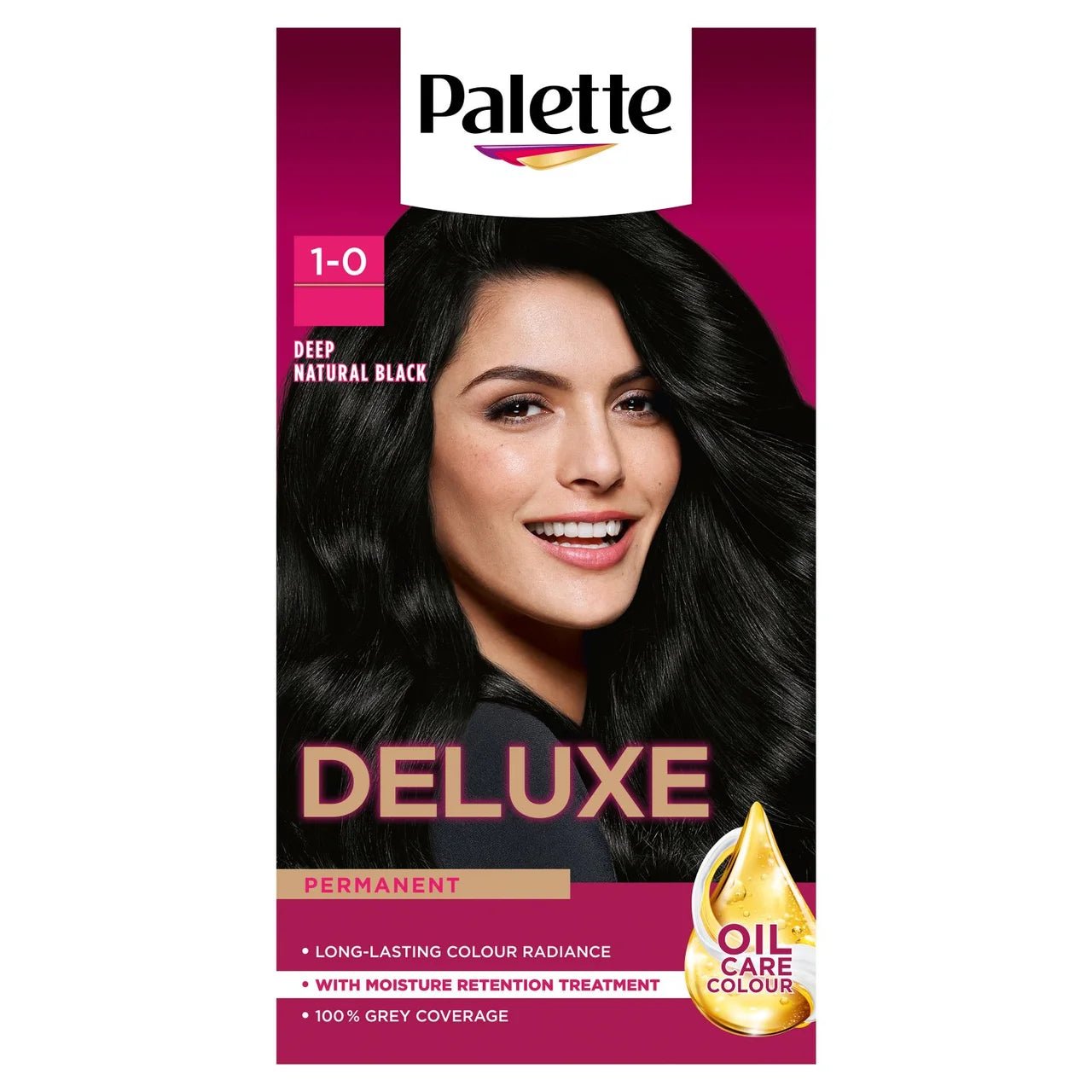 Palette Deluxe Permanent Hair Colour 1-0 Deep Black 142ml - Direct2Customer
