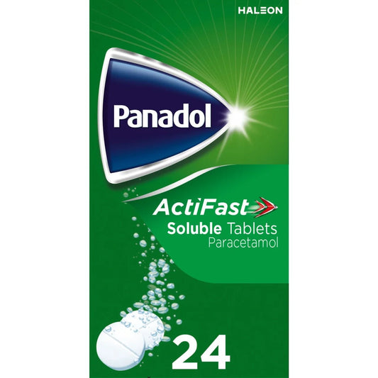 Panadol ActiFast Soluble Paracetamol Painkillers 500mg - 24 Tablets - Direct2Customer