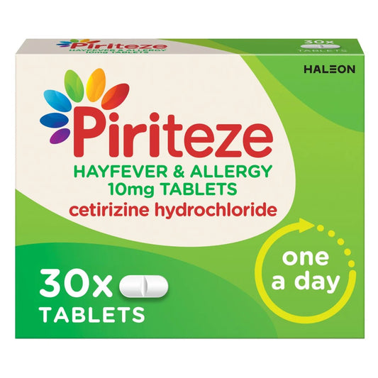 Piriteze Hayfever & Allergy Relief Antihistamine Cetirizine Tablets 30s - Direct2Customer