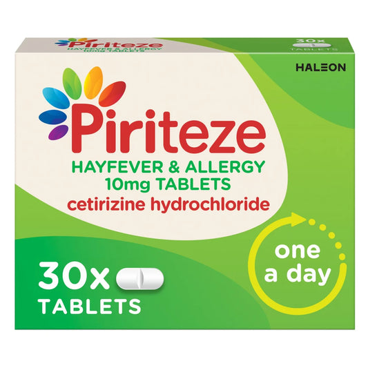Piriteze Hayfever & Allergy Relief Antihistamine Cetirizine Tablets 30s