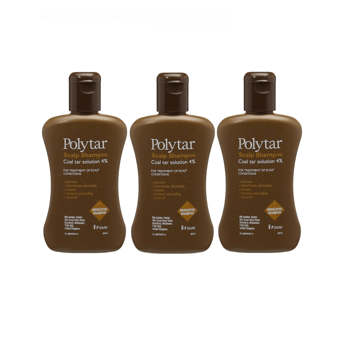 Polytar Scalp Coal Tar Shampoo 150ml - Pack of 3 - Direct2Customer