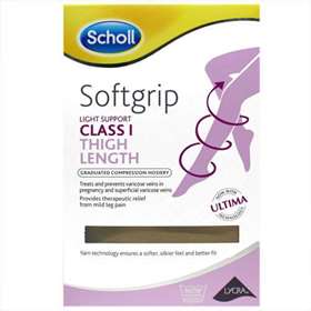 Scholl Softgrip Class 1 Thigh Length Closed Toe Natural - Direct2Customer