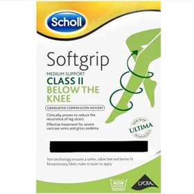 Scholl Softgrip Class 2 Knee Length Closed Toe Black - Direct2Customer
