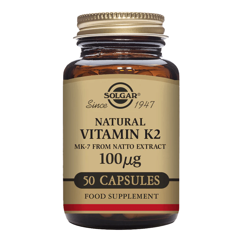 Solgar Natural Vitamin K2 (MK-7) 100 mcg Vegetable Capsules - 50 - Direct2Customer