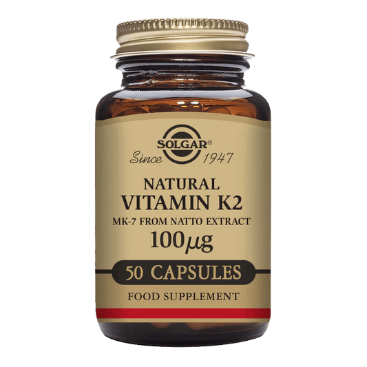 Solgar Natural Vitamin K2 (MK-7) 100 mcg Vegetable Capsules - 50 - Direct2Customer