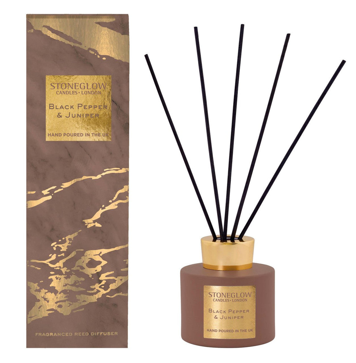 Stone Glow Black Pepper & Juniper Scented Reed Diffuser 120ml - Direct2Customer