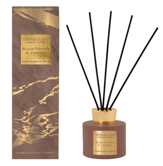 Stone Glow Black Pepper & Juniper Scented Reed Diffuser 120ml - Direct2Customer