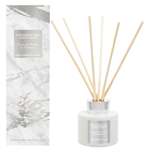 Stone Glow English Pear & Freesia Scented Reed Diffuser 120ml - Direct2Customer