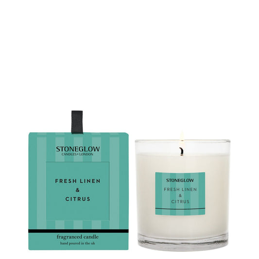 Stone Glow Fresh Linen & Citrus Scented Candle - Direct2Customer