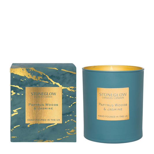 Stone Glow Papyrus Woods & Jasmine Scented Candle - Direct2Customer