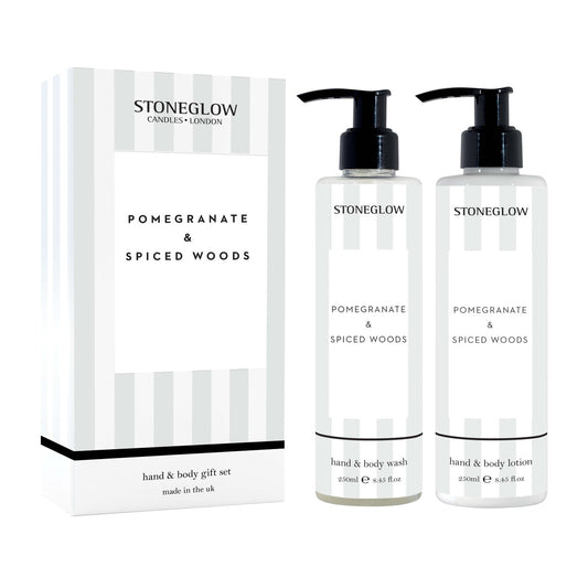 Stone Glow Pomegranate & Spiced Woods Scented Hand & Body Gift Set