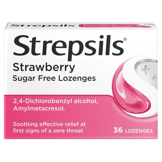 Strepsils Strawberry Sugar Free Lozenges 36 - Direct2Customer