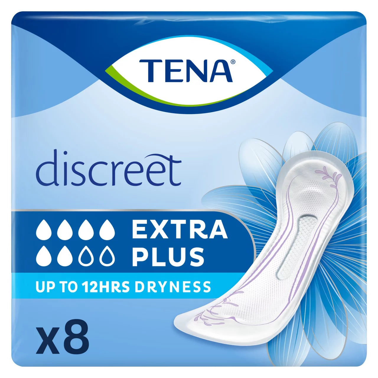 Tena Lady Discreet Extra Plus Incontinence Pad 8 Pack