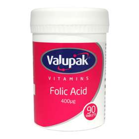 VALUPAK Folic Acid 400mcg 90 Tablets - Direct2Customer