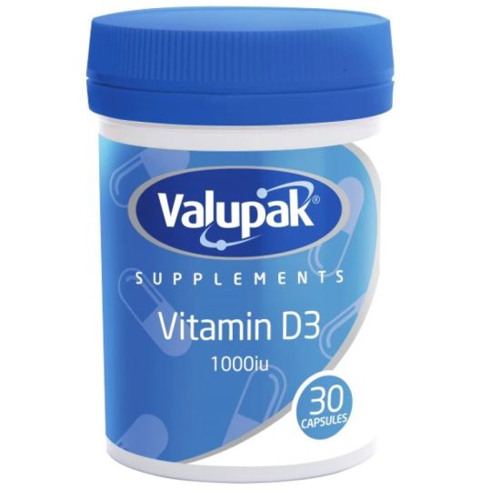 VALUPAK Vitamin D3 1000IU Capsules 30 - Direct2Customer