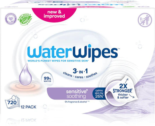 WaterWipes Sensitive Newborn & Baby 60 Wipes x 12 - Direct2Customer