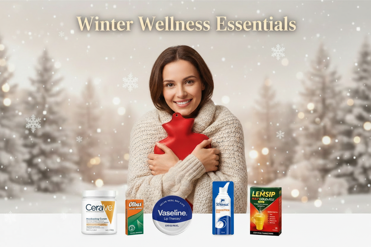 Winter Wellness Essentials - Text Above Head