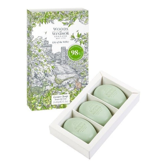 Woods of Windsor Lily of the Valley Soap 3 x 60g - Direct2Customer